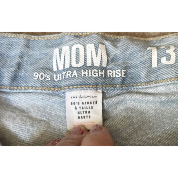 SWS Denim High Rise Distressed Mom‎ Jean Shorts 32" Waist Light Wash Grunge Y2K - Picture 6 of 9